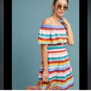 NWT Anthropologie multicolored dress, adjustable side waist ties & pockets